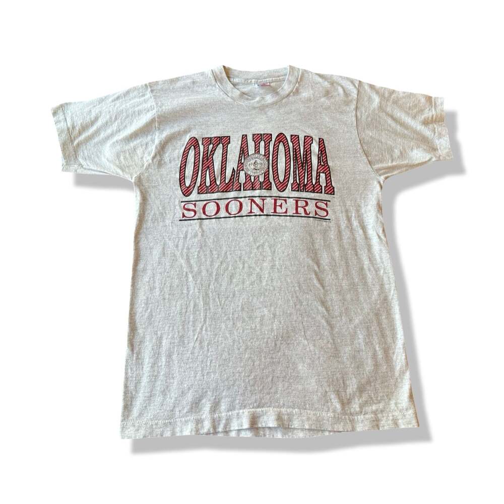Vintage 90s Oklahoma Sooners University Athletics Single Stitch T-Shirt Gray
